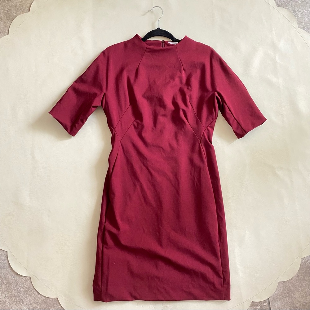 MM Lafleur Maroon 3/4 Sleeve Dress Size 6